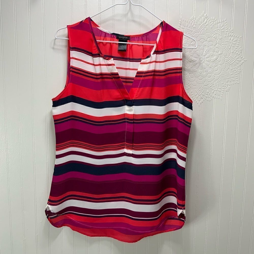 ANN TAYLOR sleeveless striped blouse